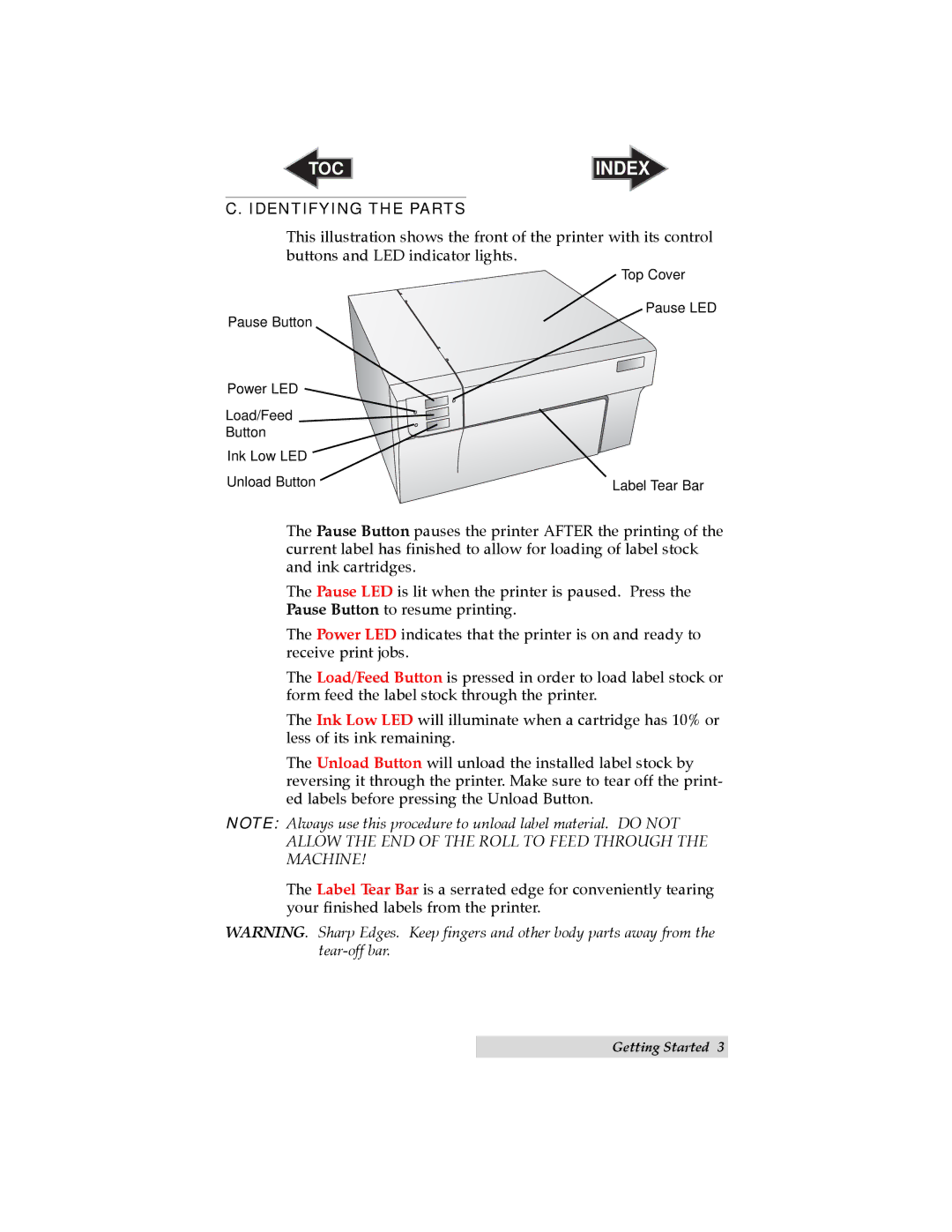 Primera Technology LX810 user manual Identifying the Parts 