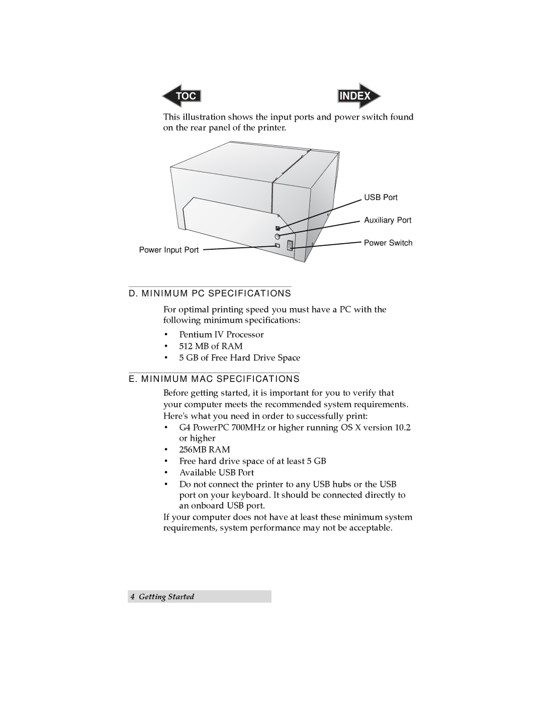 Primera Technology LX810 user manual Minimum PC Specifications, Minimum MAC Specifications 