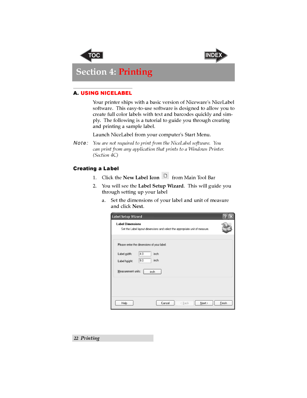 Primera Technology LX900 user manual Printing, Using Nicelabel 