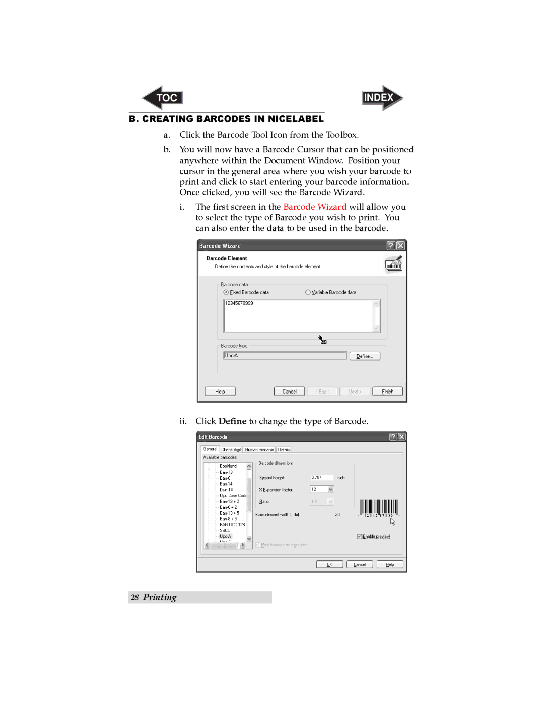 Primera Technology LX900 user manual Creating Barcodes in Nicelabel 