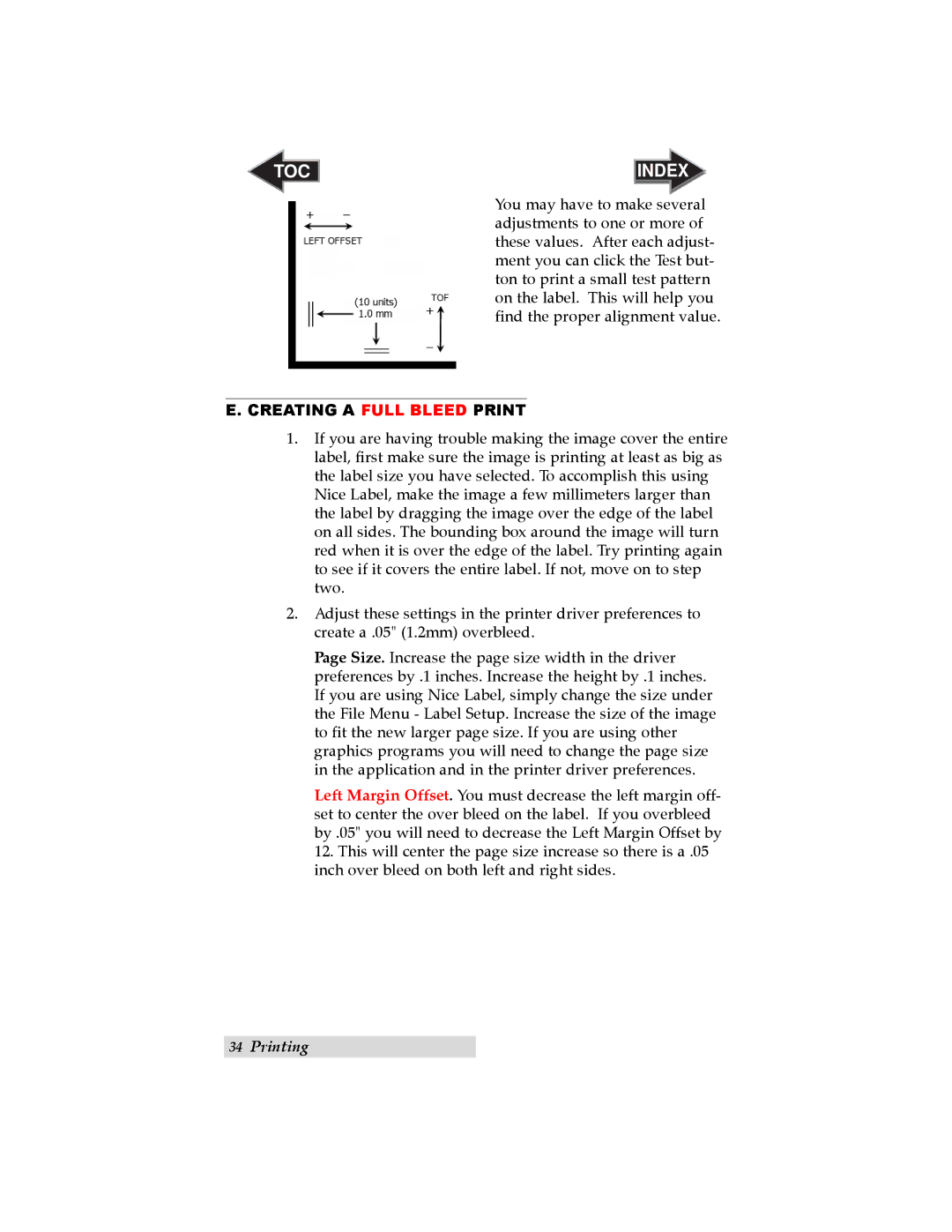 Primera Technology LX900 user manual Creating a Full Bleed Print 