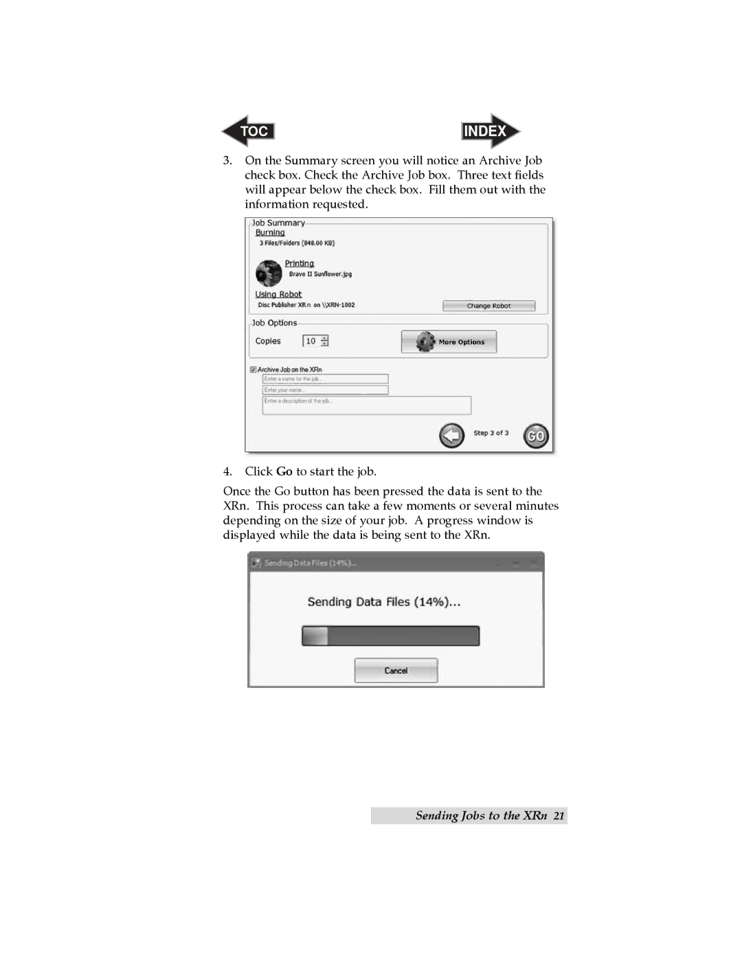 Primera Technology Network Disc Duplication & Printing System user manual TOC Index 