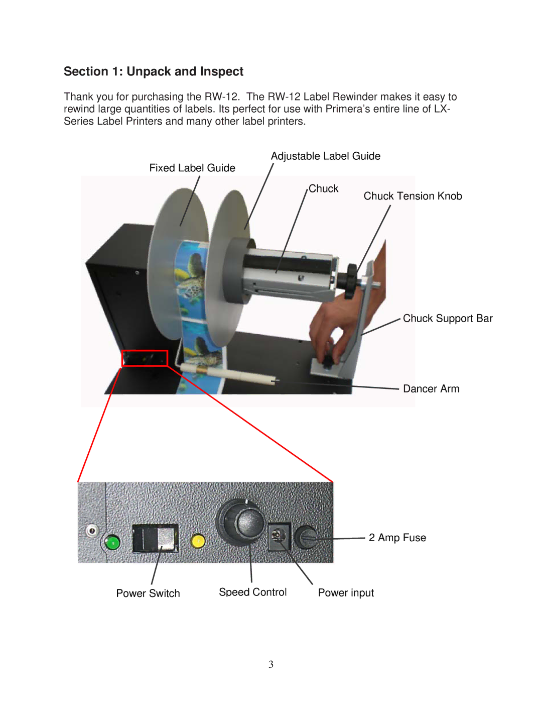 Primera Technology RW-12 quick start Unpack and Inspect 