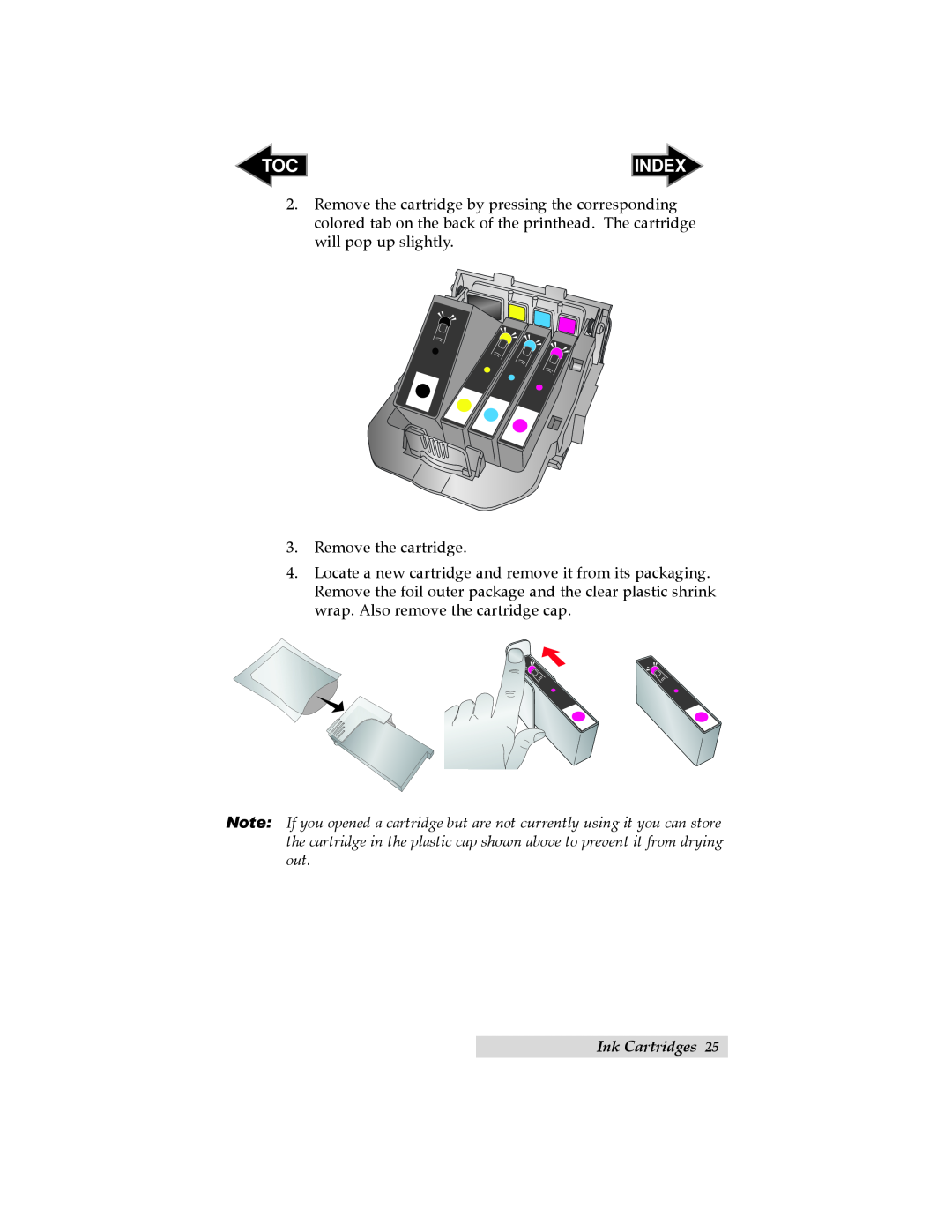 Primera Technology RX900 user manual Index, Remove the cartridge, Ink Cartridges 