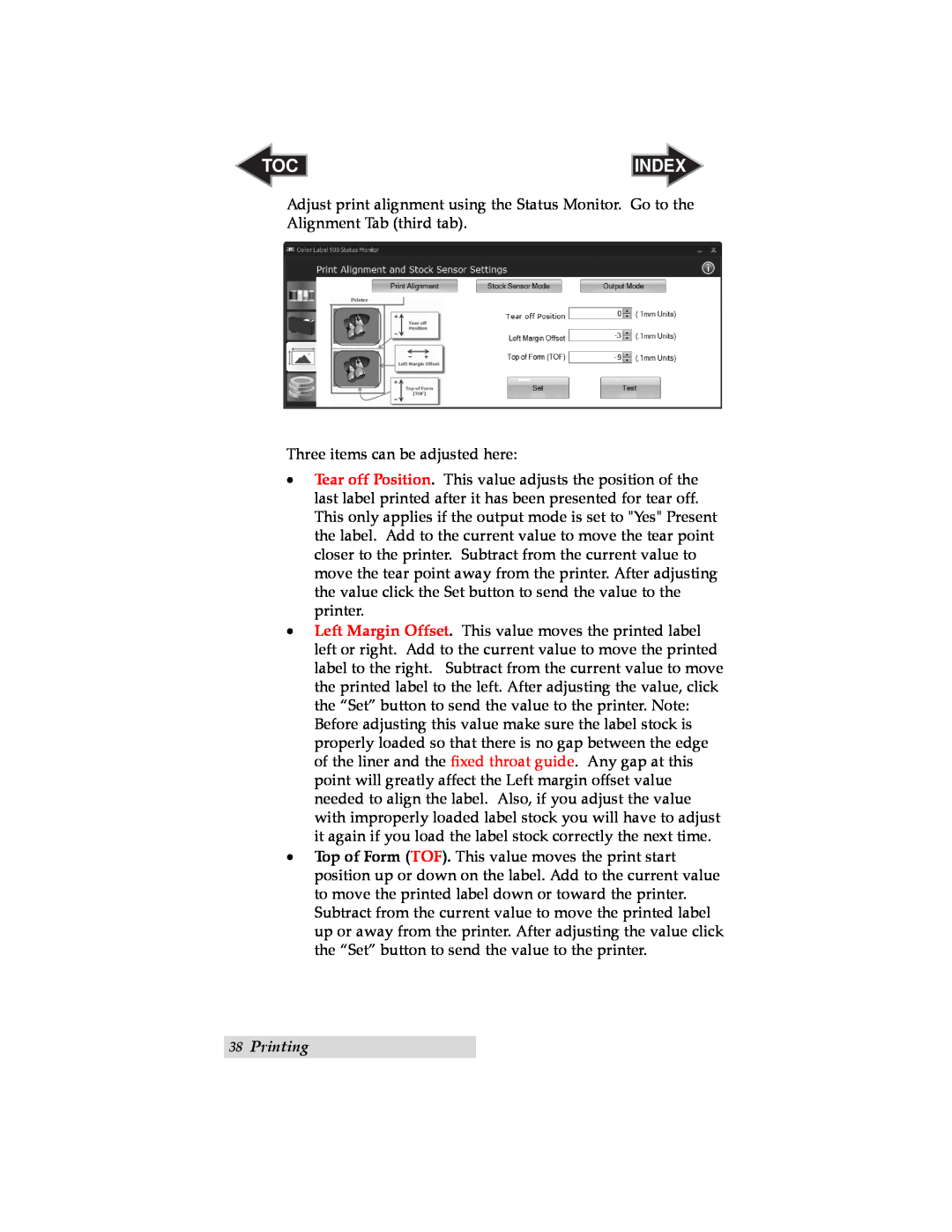 Primera Technology RX900 user manual Printing, Index 