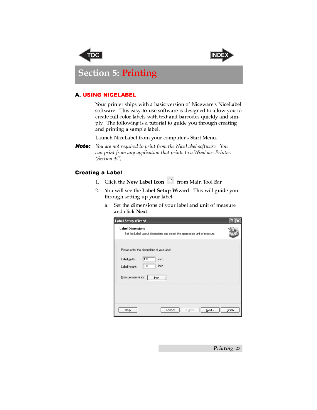 Primera Technology RX900 user manual Printing, Using Nicelabel 