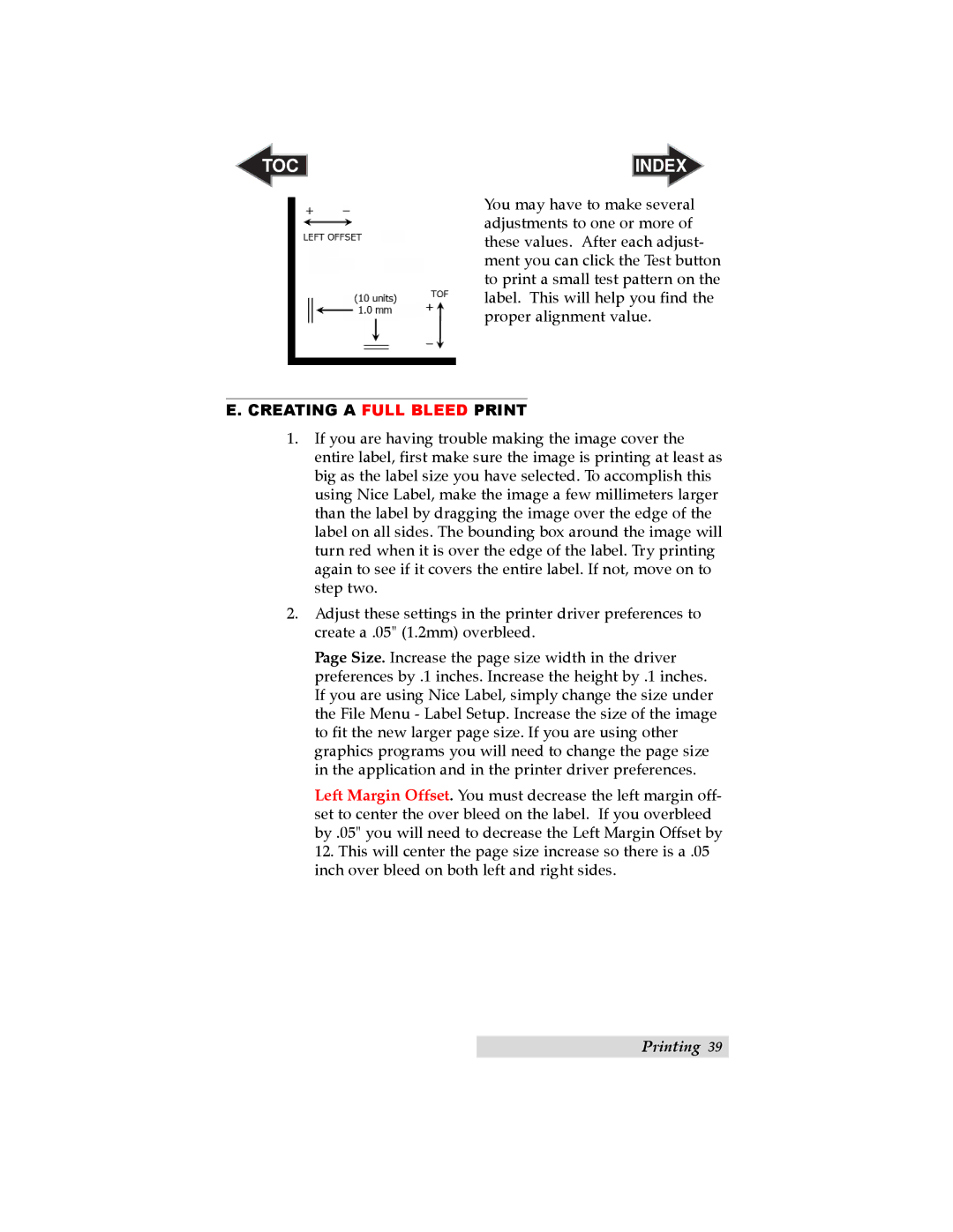 Primera Technology RX900 user manual Creating a Full Bleed Print 