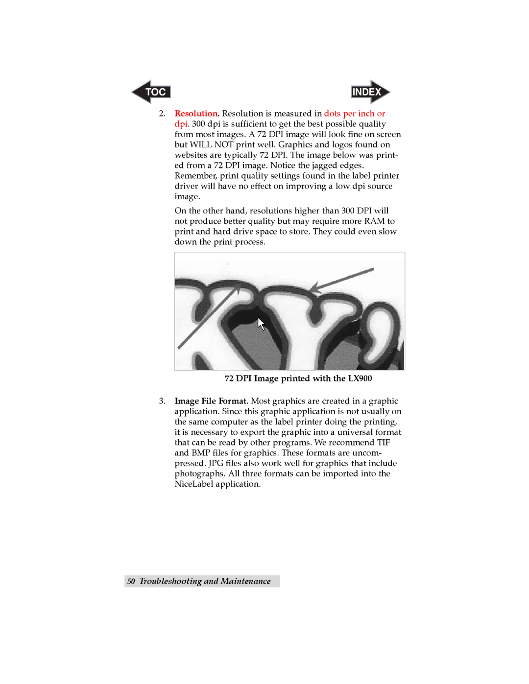 Primera Technology RX900 user manual DPI Image printed with the LX900 