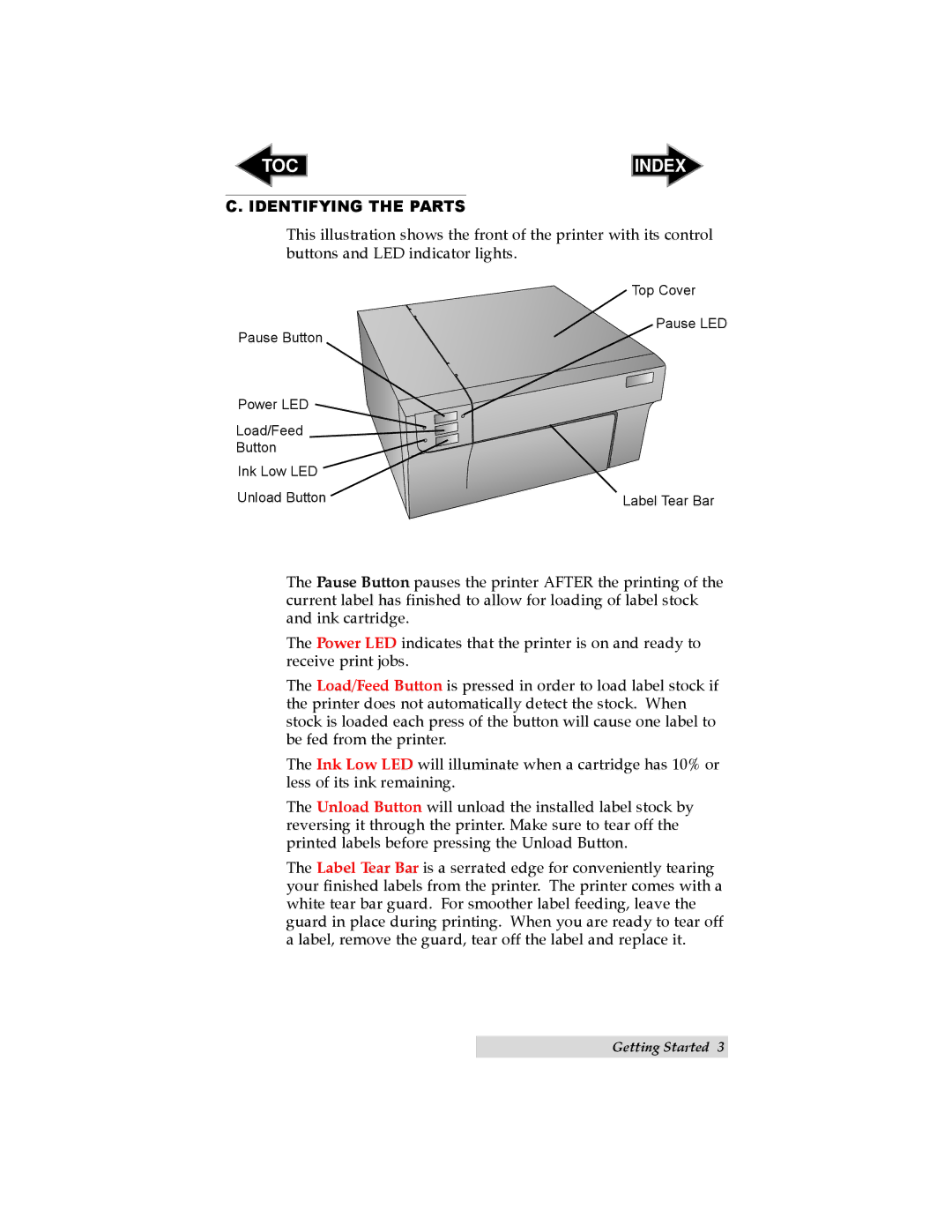 Primera Technology RX900 user manual Identifying the Parts 