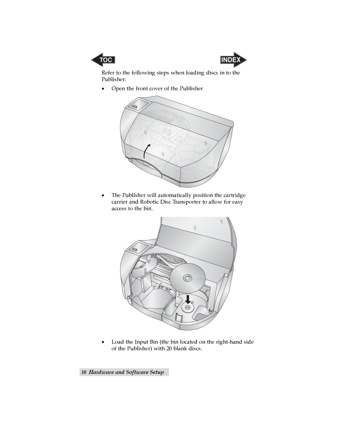 Primera Technology SE user manual TOC Index 