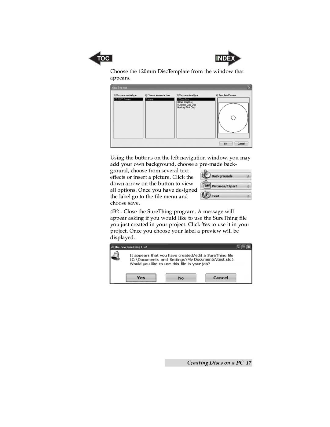 Primera Technology SE user manual TOC Index 