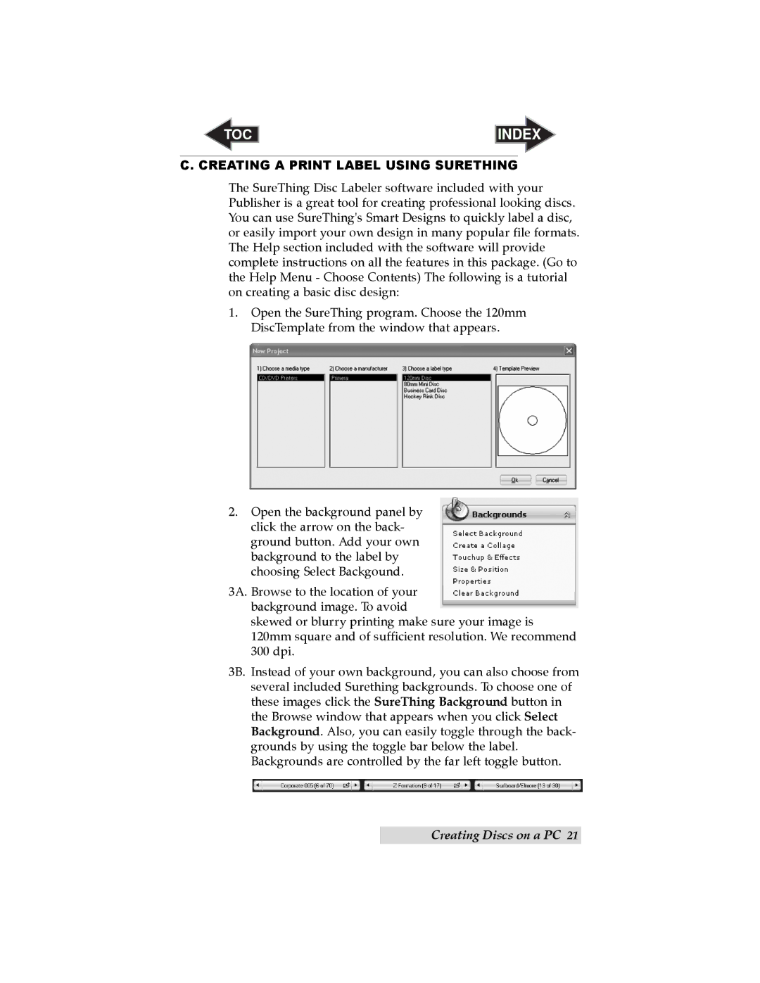 Primera Technology SE user manual Creating a Print Label Using Surething 