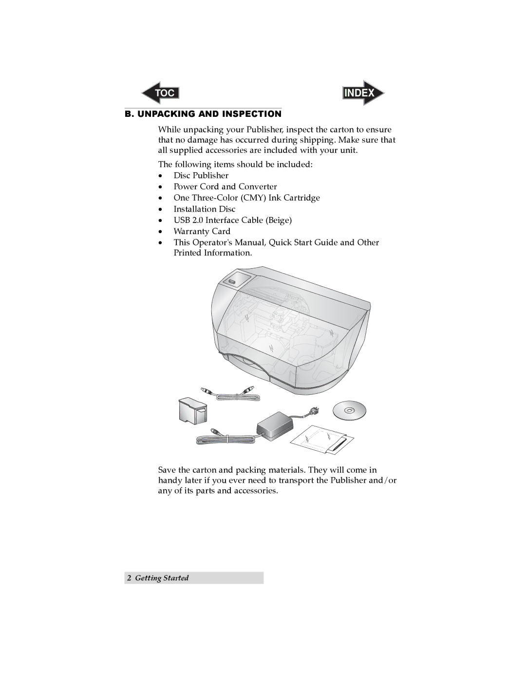 Primera Technology SE user manual Unpacking and Inspection 