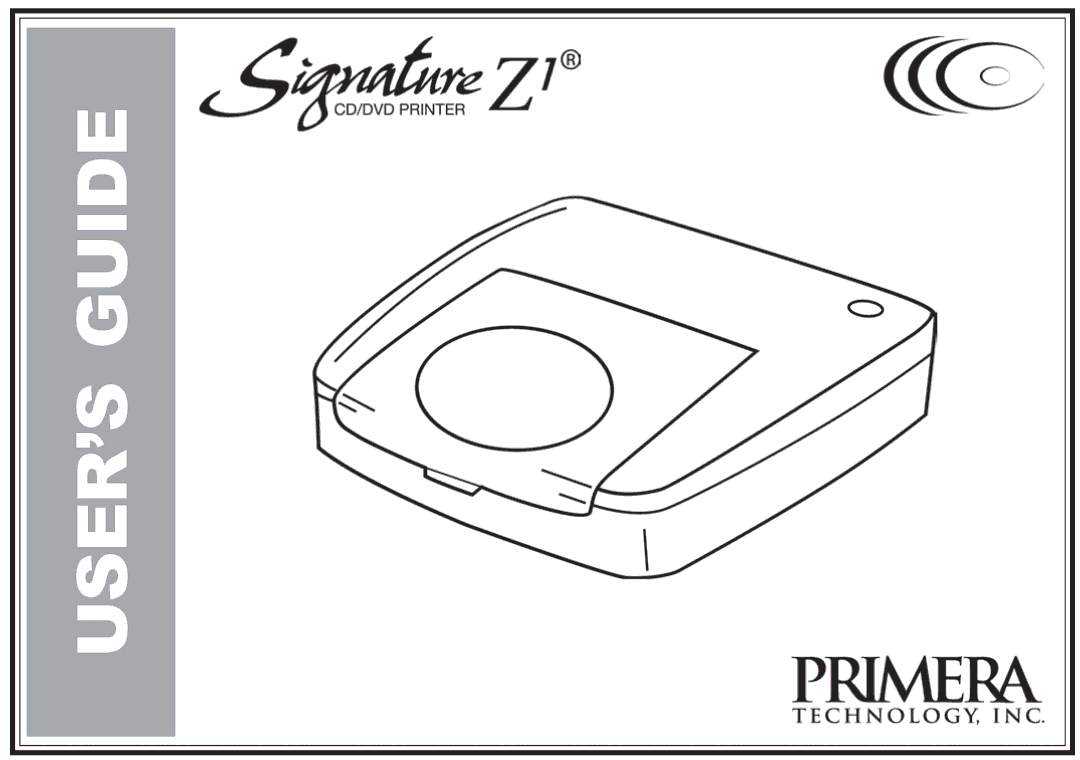 Primera Technology Z1 manual USER’S Guide 