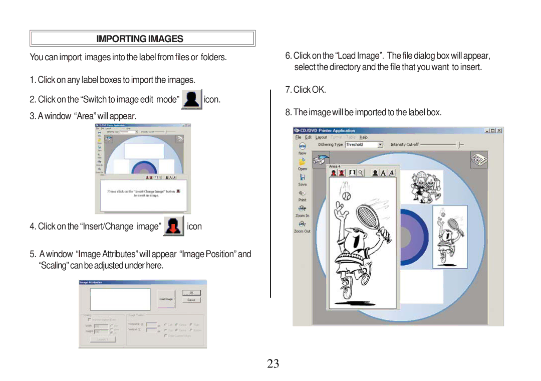 Primera Technology Z1 manual Importing Images, Click OK Image will be imported to the label box 