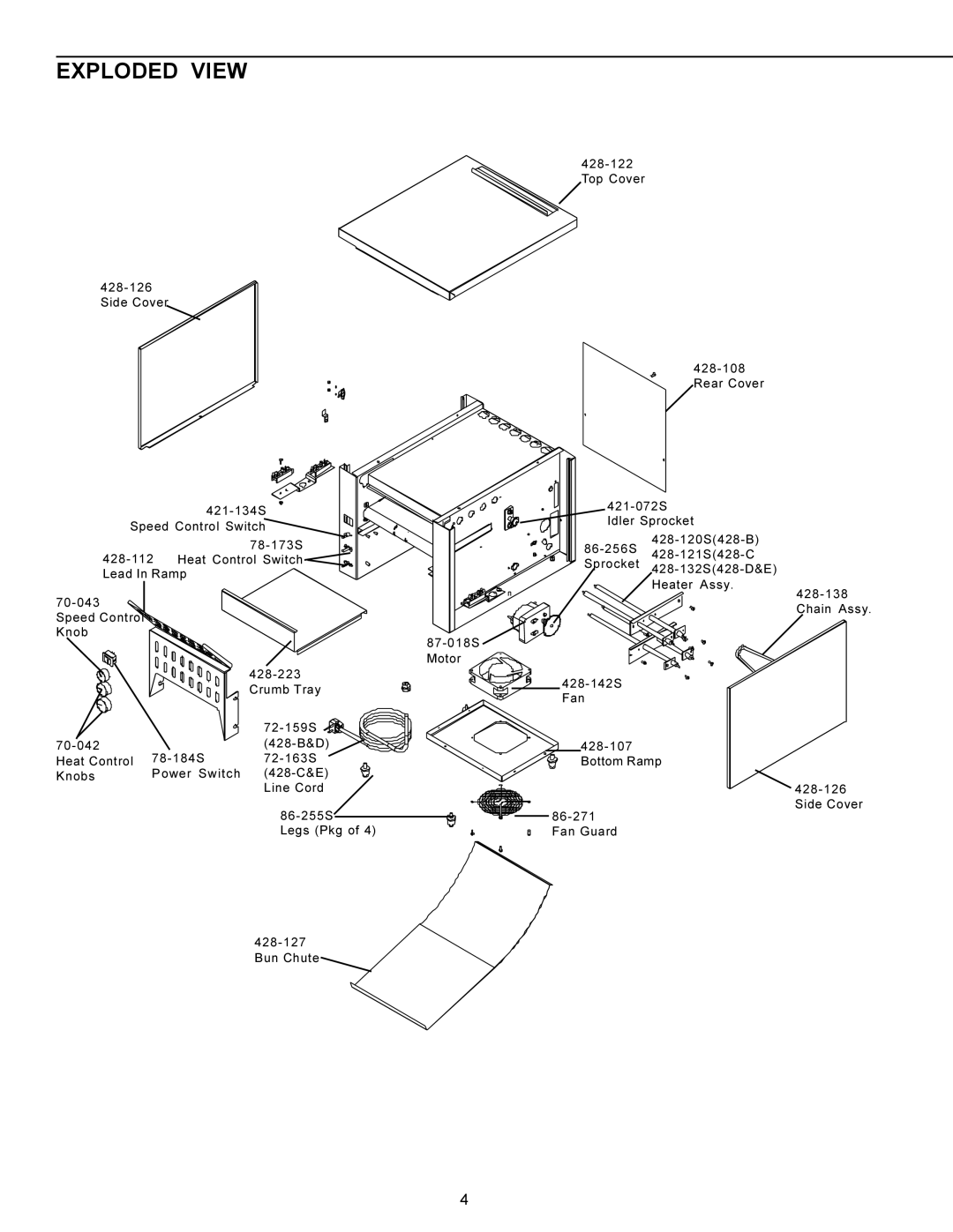 Prince Castle 428 operating instructions Exploded View 