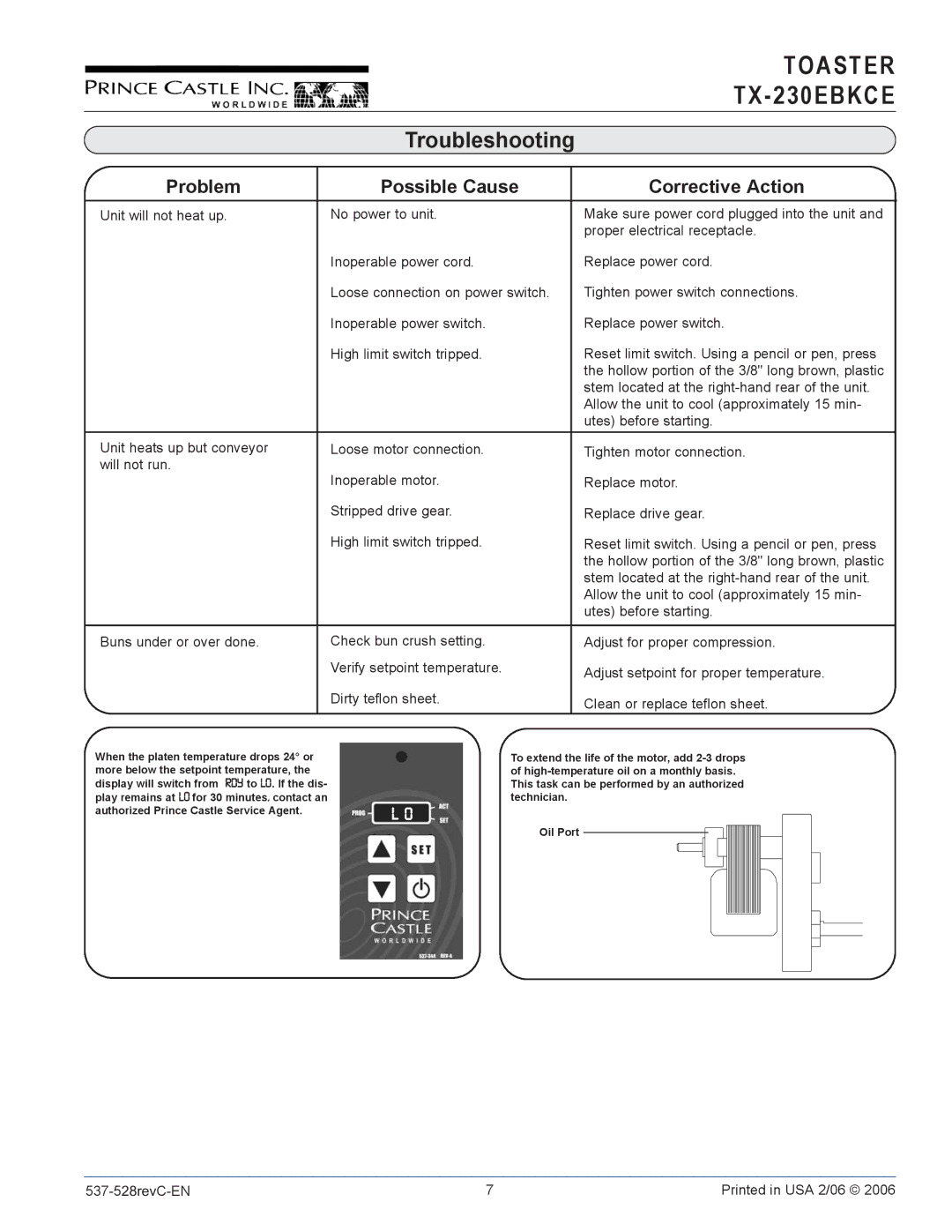 Prince Castle TX-230EBKCE operation manual Toaster 