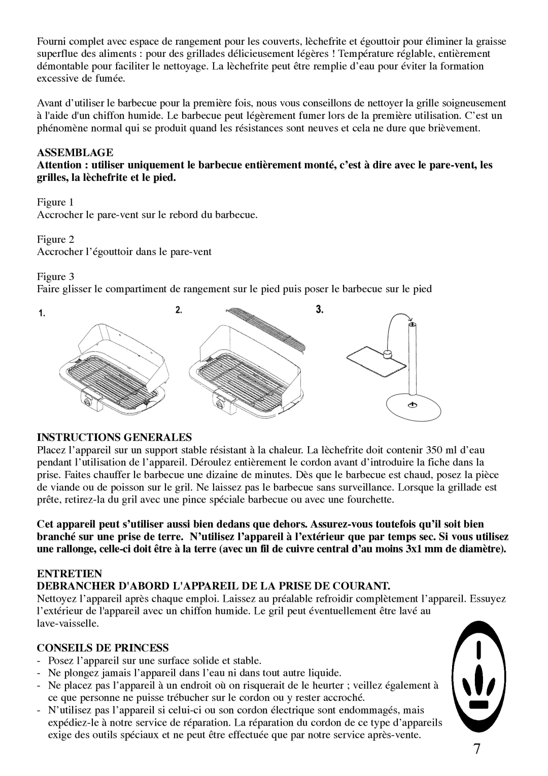 Princess 112241 manual Assemblage, Instructions Generales, Conseils DE Princess 