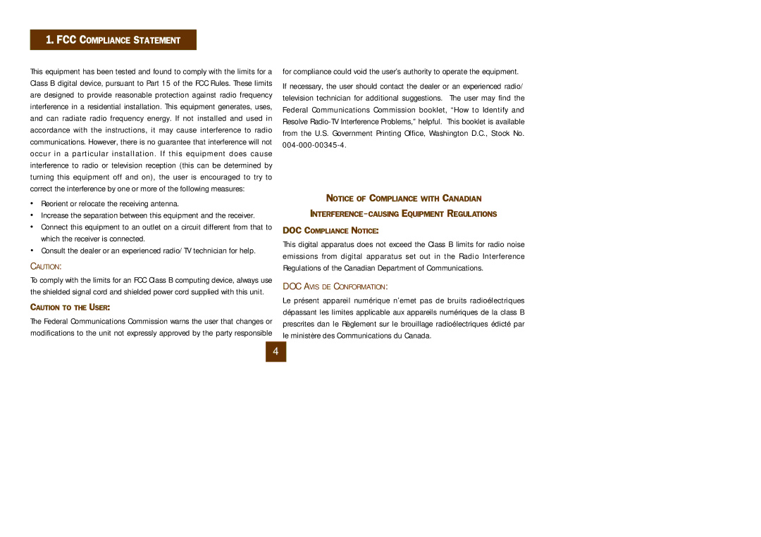 Princeton AGX700 manual Reorient or relocate the receiving antenna, DOC Avis DE Conformation 