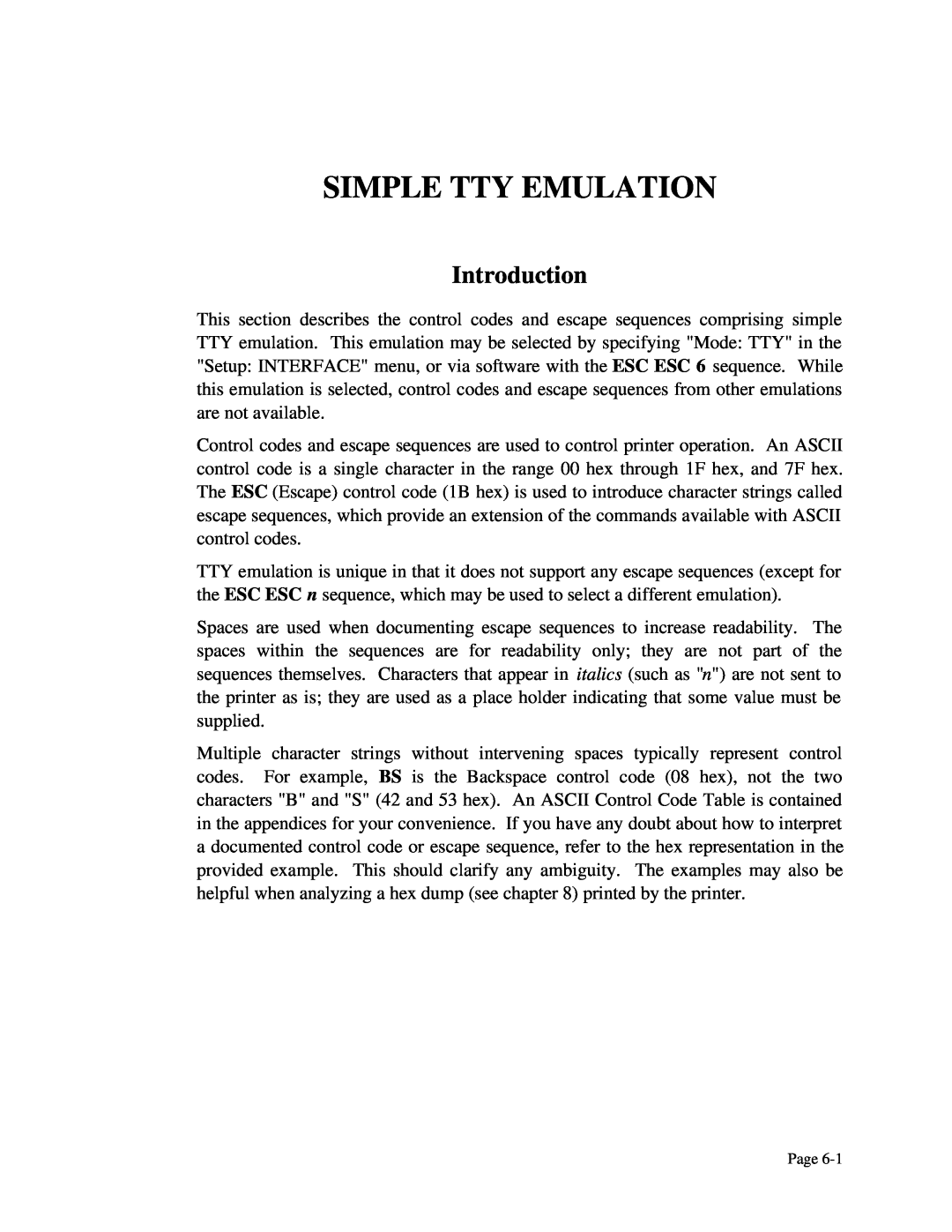 Printek 4500, 4503, 4300 manual Simple Tty Emulation, Introduction 