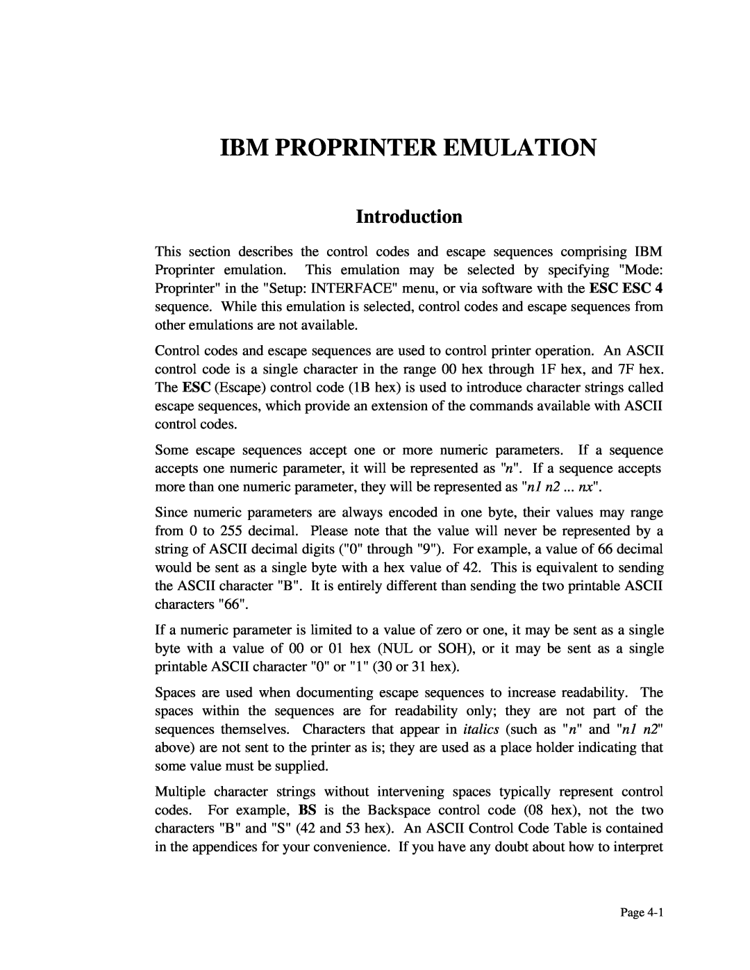 Printek 4300, 4503, 4500 manual Ibm Proprinter Emulation, Introduction 