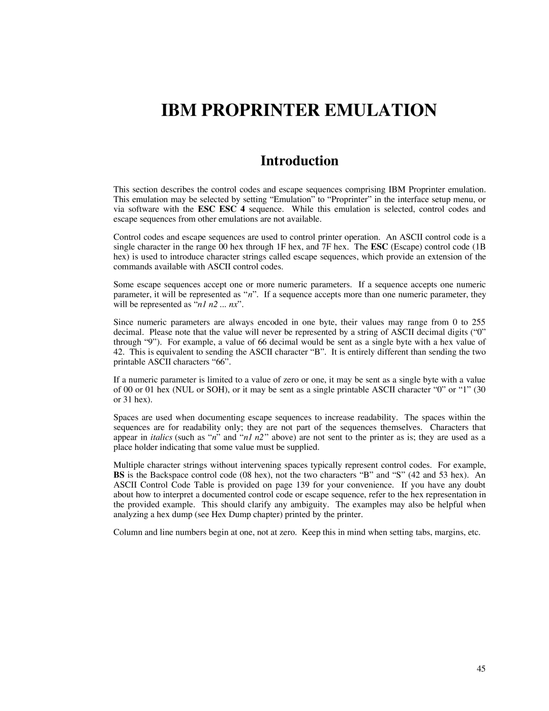 Printek 8000 manual IBM Proprinter Emulation, Introduction 