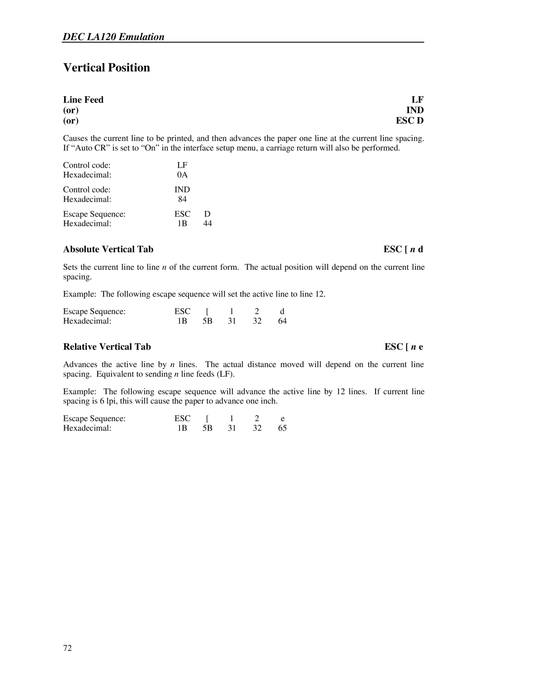 Printek 8000 manual Vertical Position 