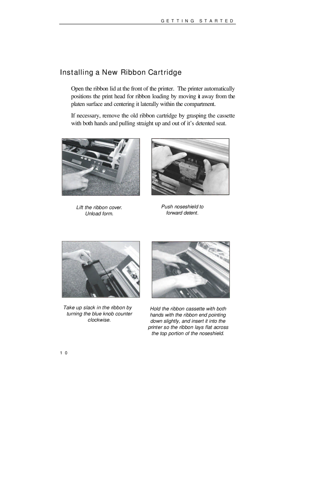 Printek 850 Series manual Installing a New Ribbon Cartridge 