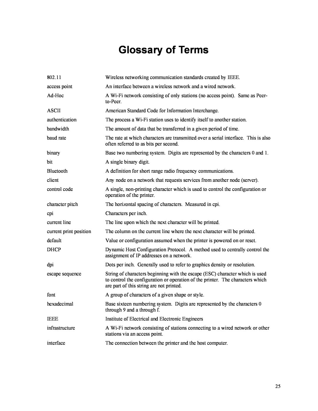 Printek Mt3-II manual Glossary of Terms 