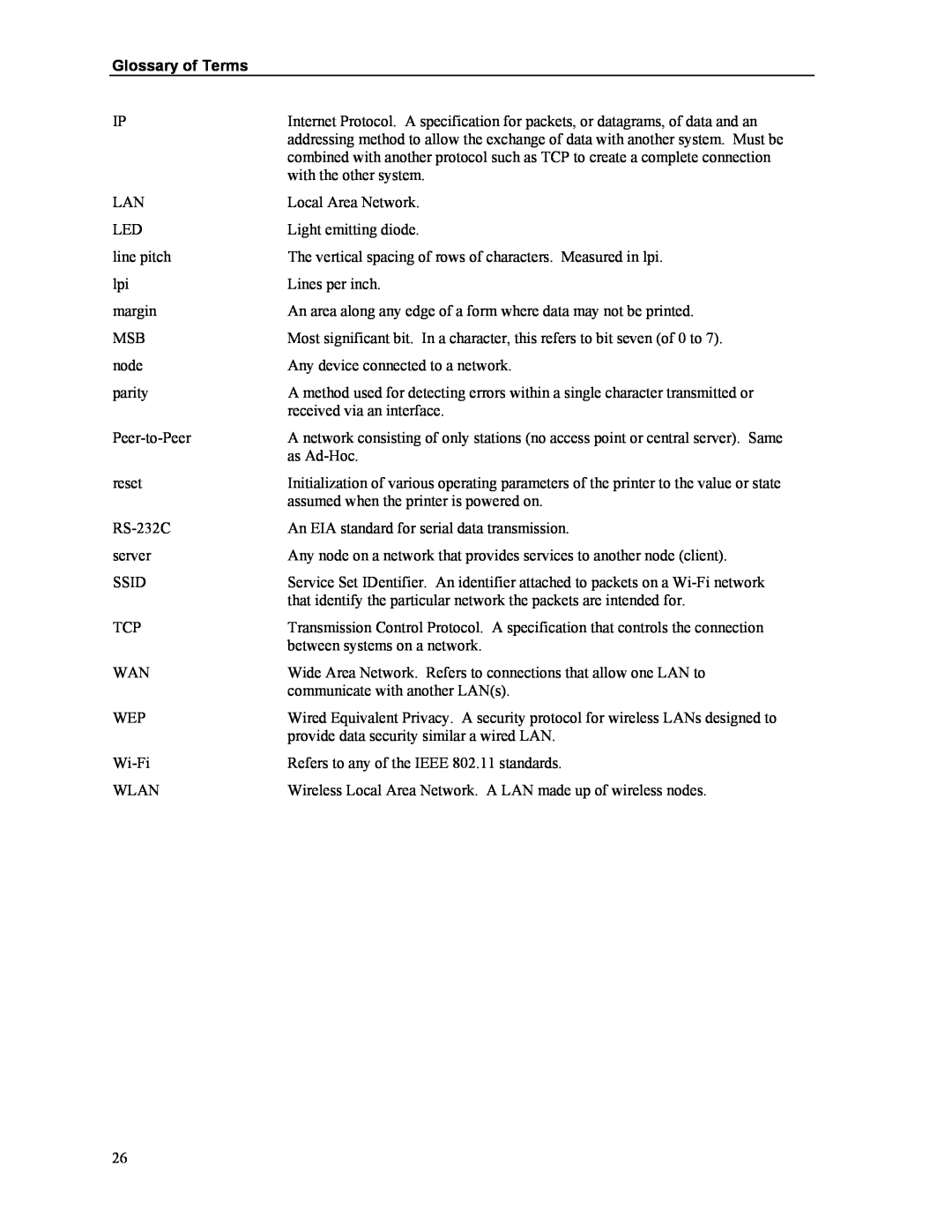 Printek Mt3-II manual Glossary of Terms 
