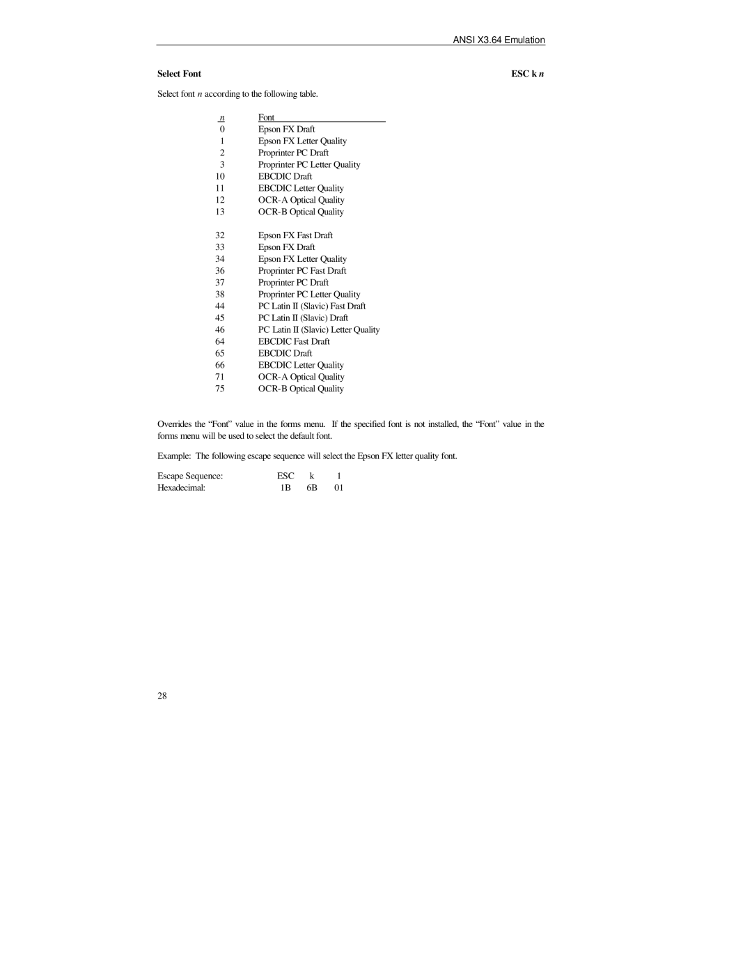 Printek FormsPro 4000se Series, PrintMaster 850 Series, FormsMaster 8000se Series manual Select Font 