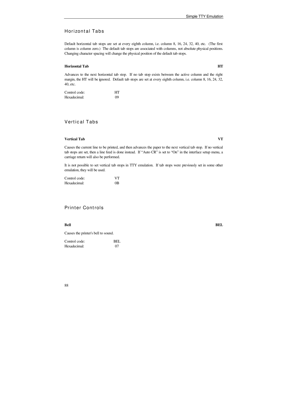 Printek FormsPro 4000se Series, PrintMaster 850 Series, FormsMaster 8000se Series manual Causes the printers bell to sound 