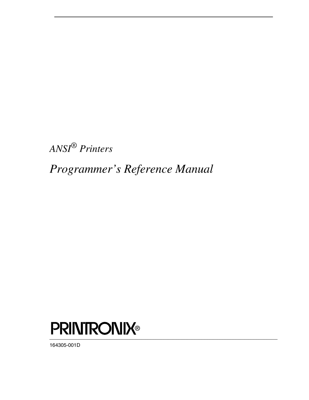 Printronix ANSI Printer manual Ansi Printers 