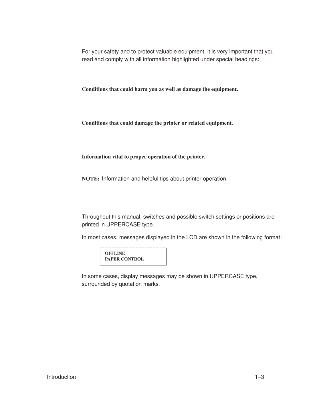 Printronix L1024 manual Conventions 