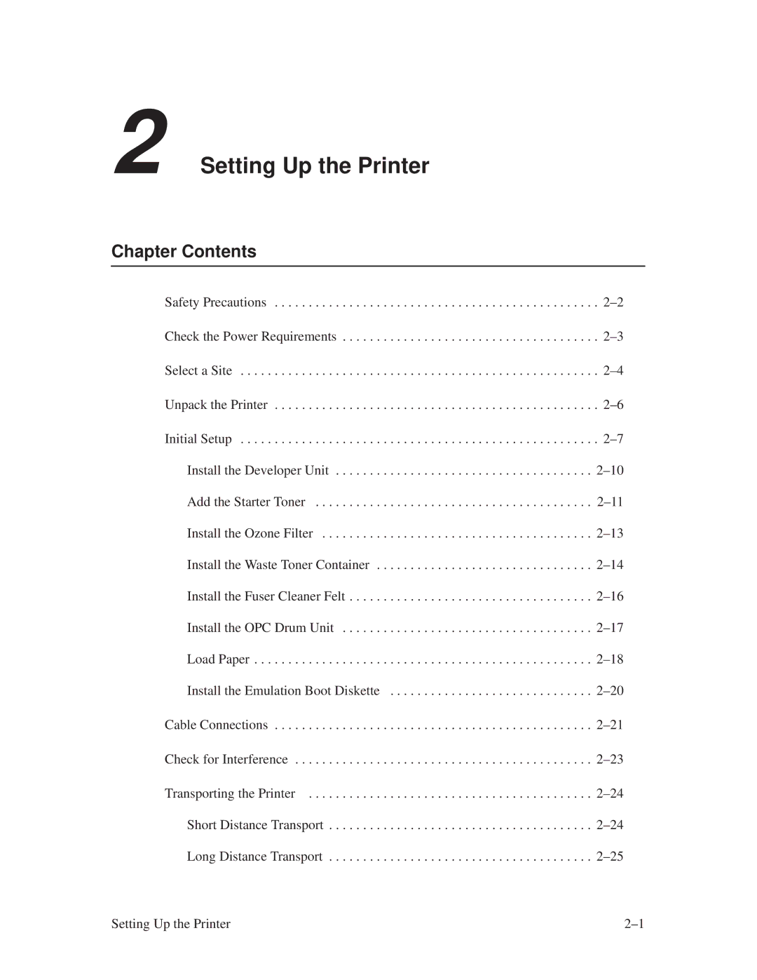 Printronix L1024 manual Setting Up the Printer 