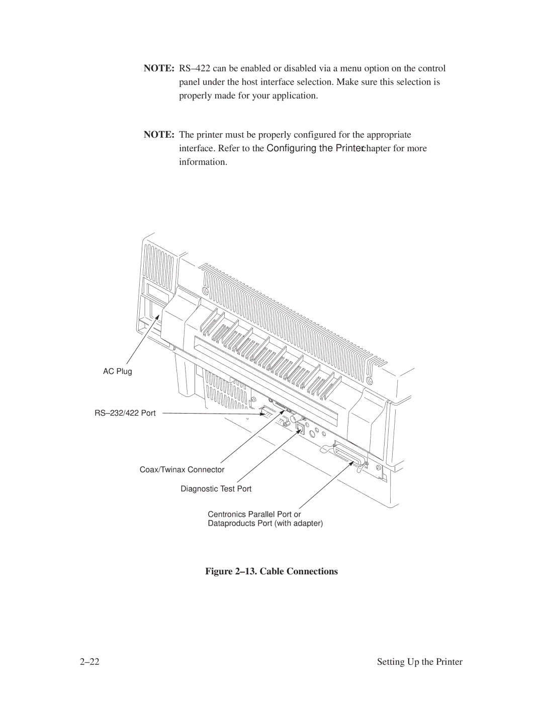 Printronix L1024 manual ±13. Cable Connections 