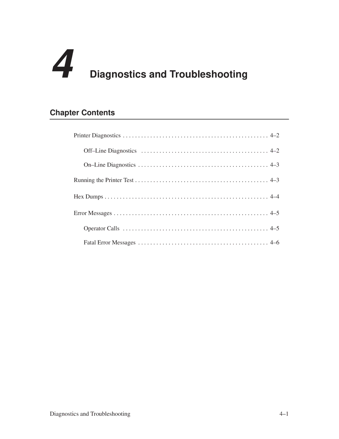 Printronix L1024 manual Diagnostics and Troubleshooting 