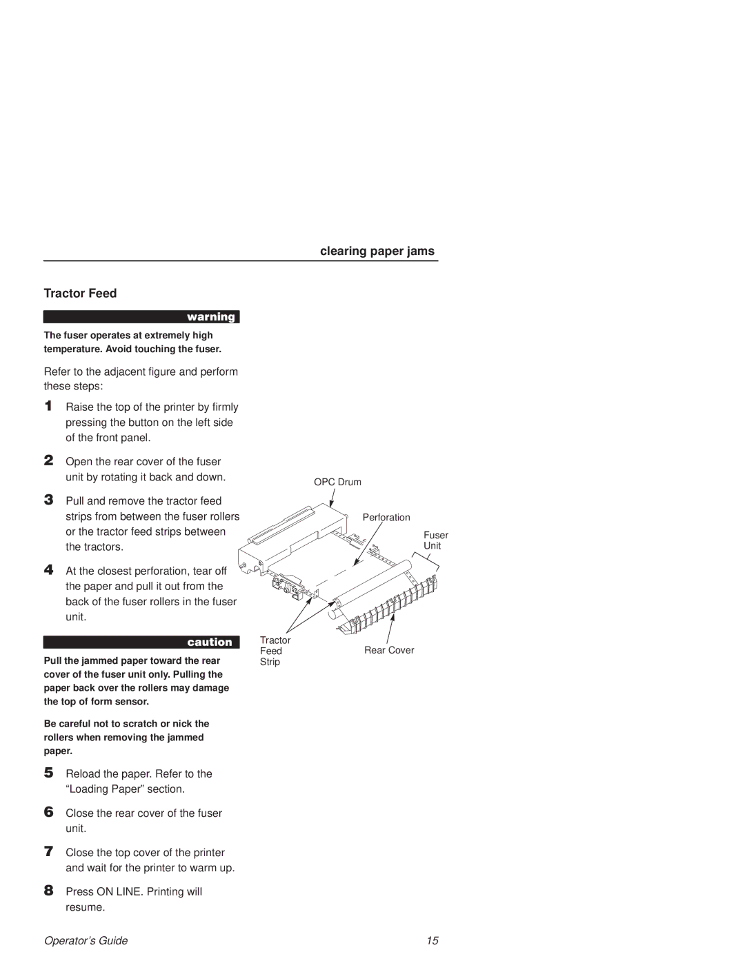 Printronix L1524 manual Tractor Feed 