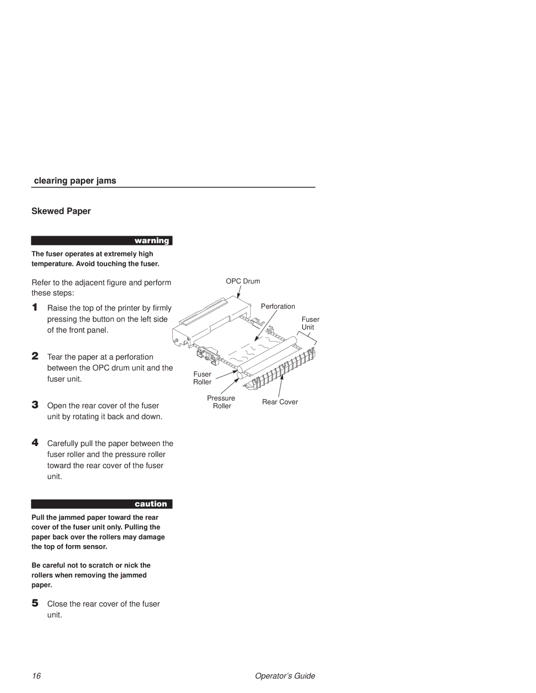 Printronix L1524 manual Skewed Paper 