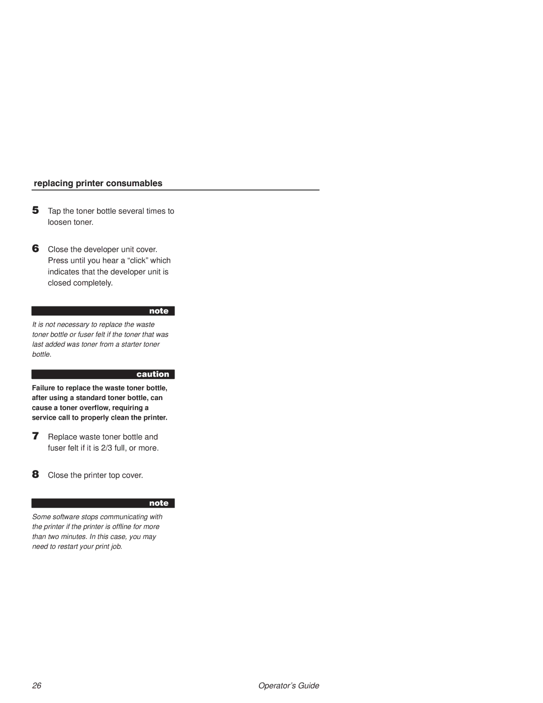 Printronix L1524 manual Replacing printer consumables 