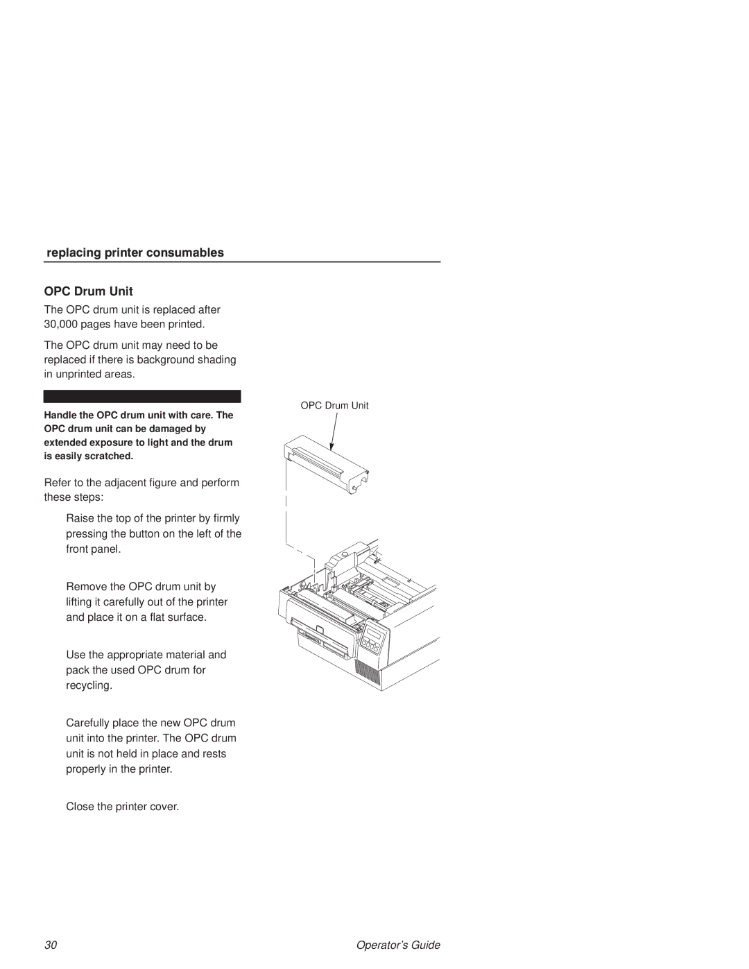 Printronix L1524 manual OPC Drum Unit 