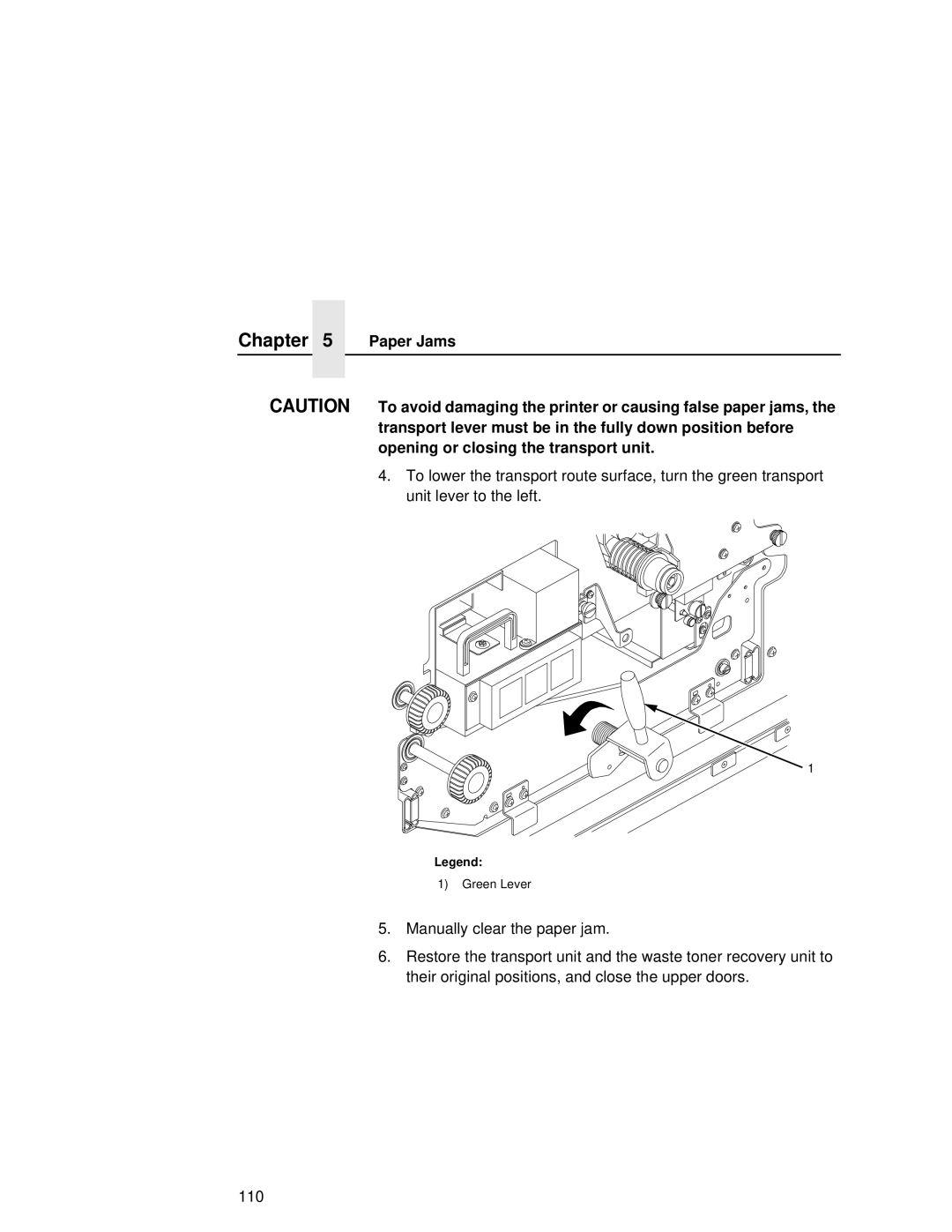 Printronix L5020 manual Green Lever 