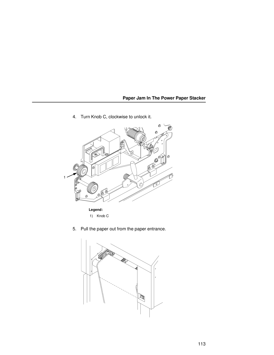 Printronix L5020 manual Paper Jam In The Power Paper Stacker 