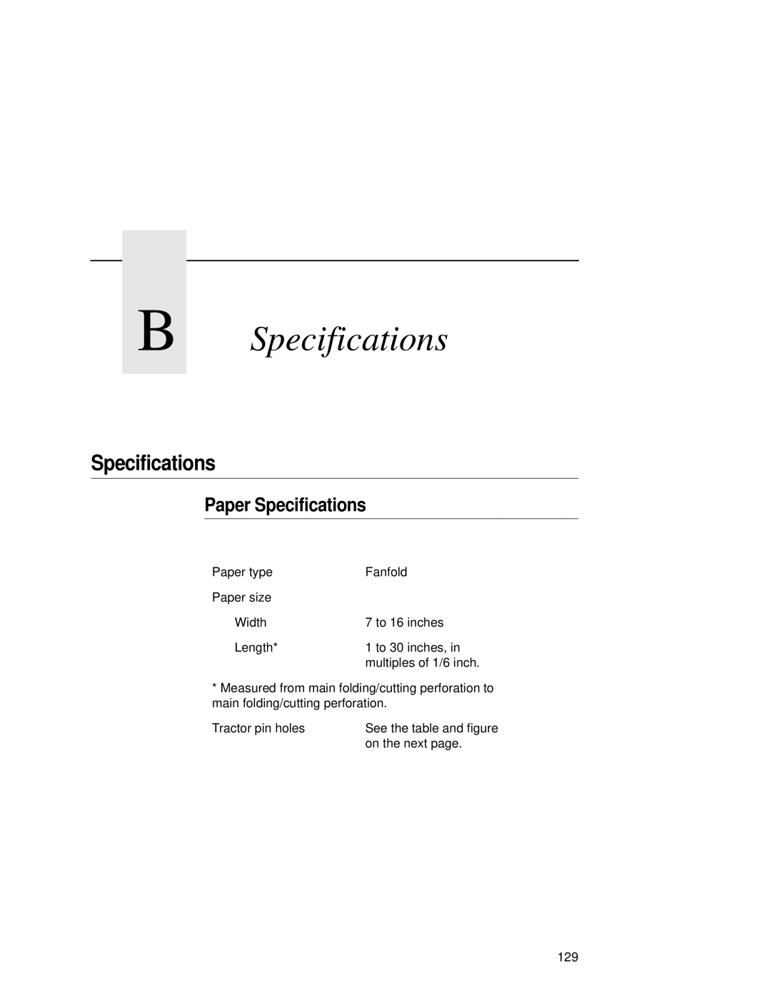 Printronix L5020 manual Paper Specifications 