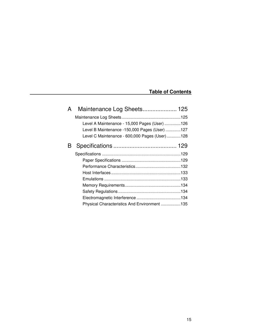 Printronix L5020 manual Maintenance Log Sheets 