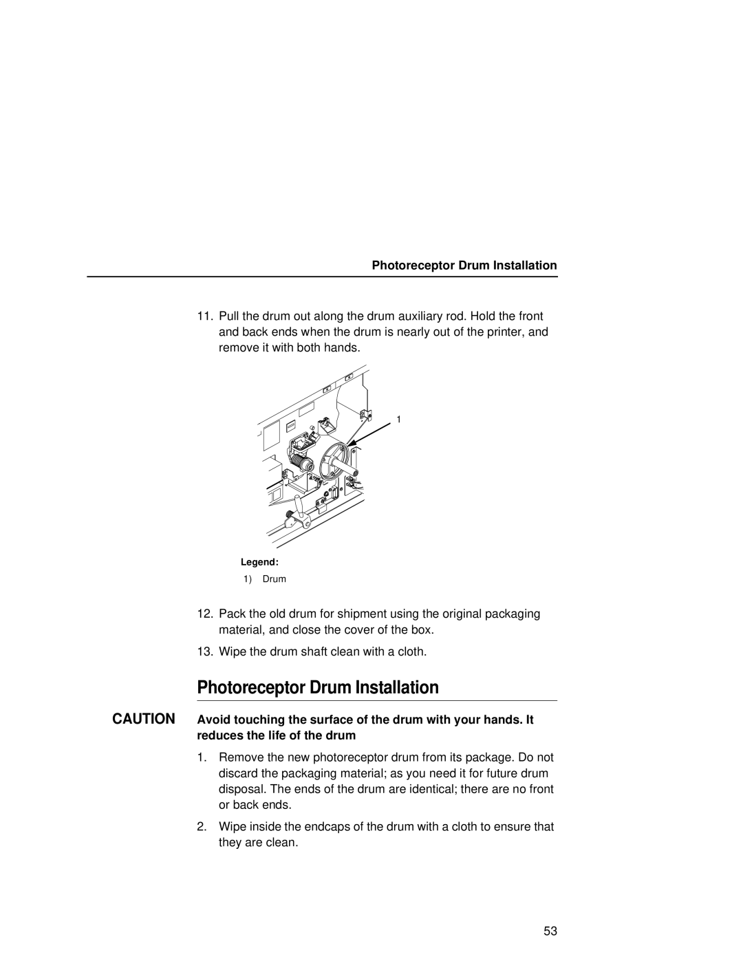 Printronix L5020 manual Photoreceptor Drum Installation 