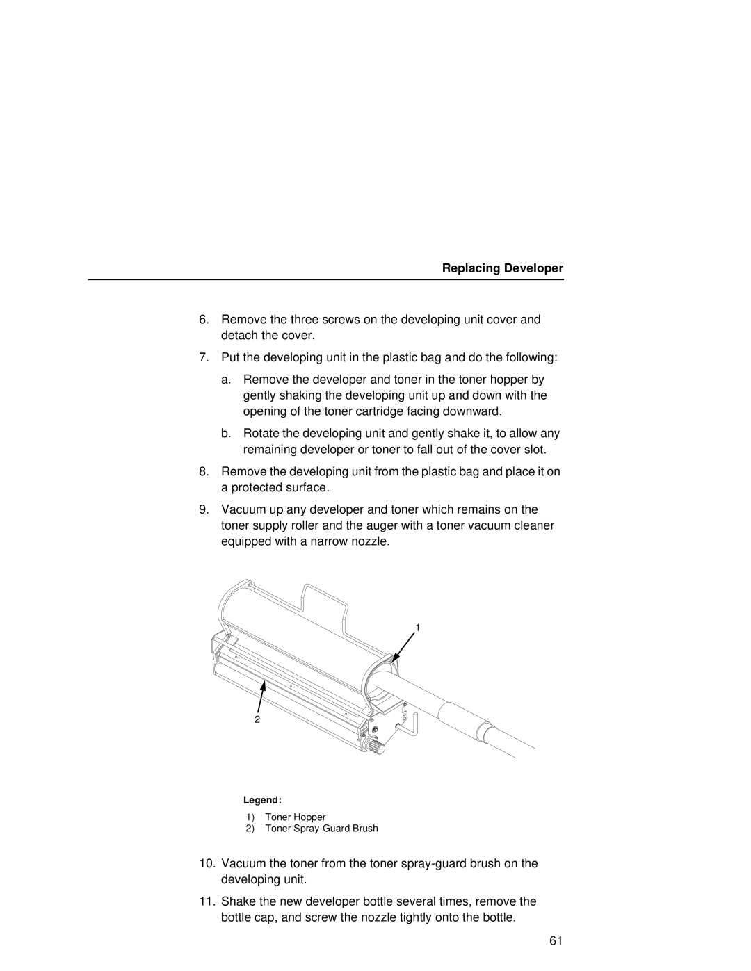 Printronix L5020 manual Replacing Developer 