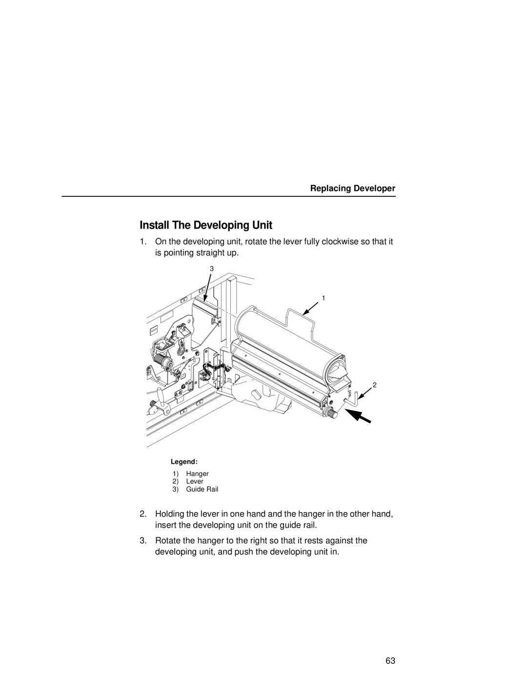 Printronix L5020 manual Install The Developing Unit 