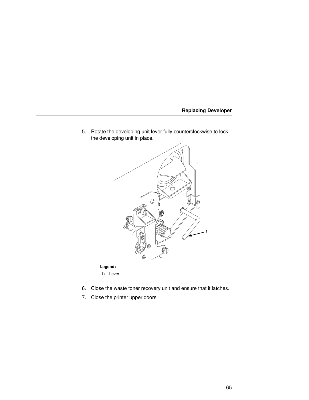 Printronix L5020 manual Replacing Developer 