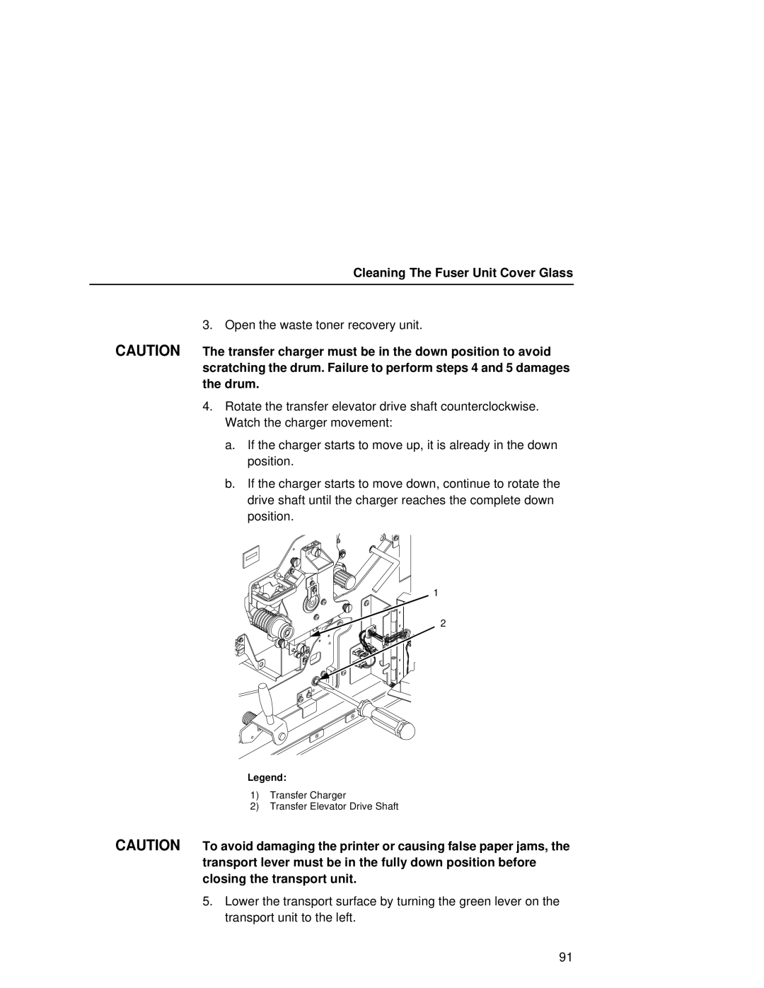 Printronix L5020 manual Cleaning The Fuser Unit Cover Glass 